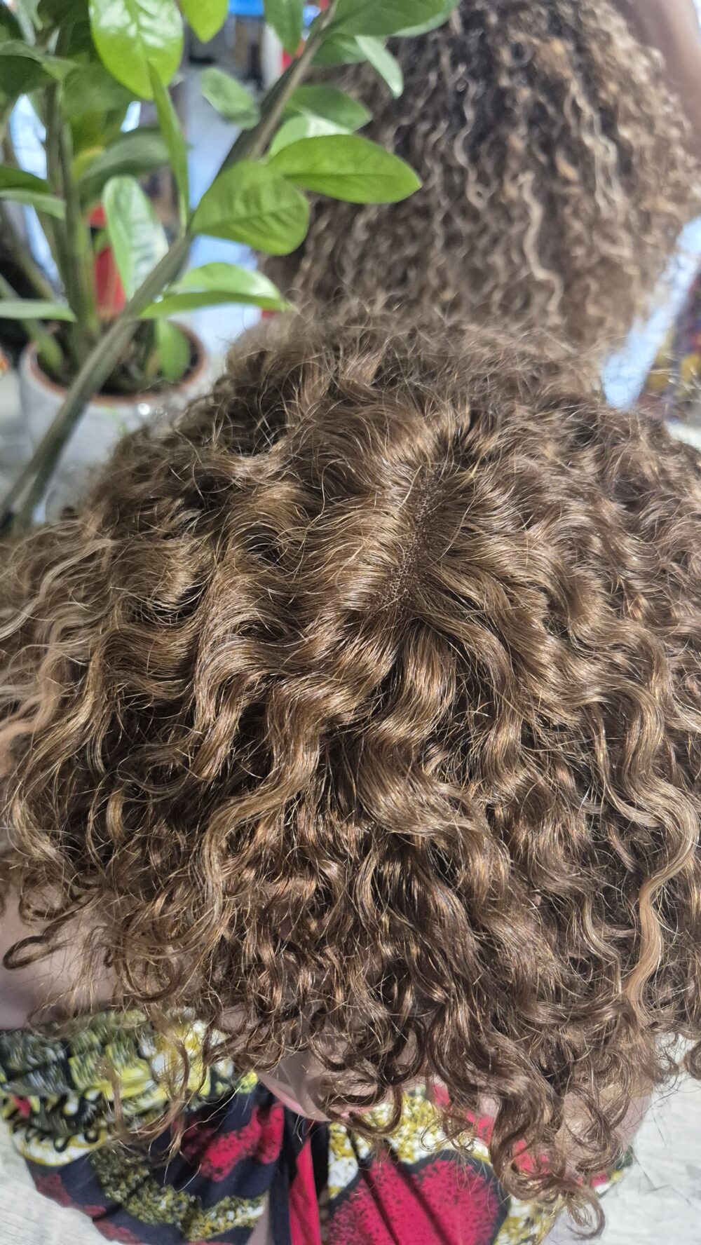 10 inches Peruvian Deep Curl Highlighted Wig with bangs - Image 4