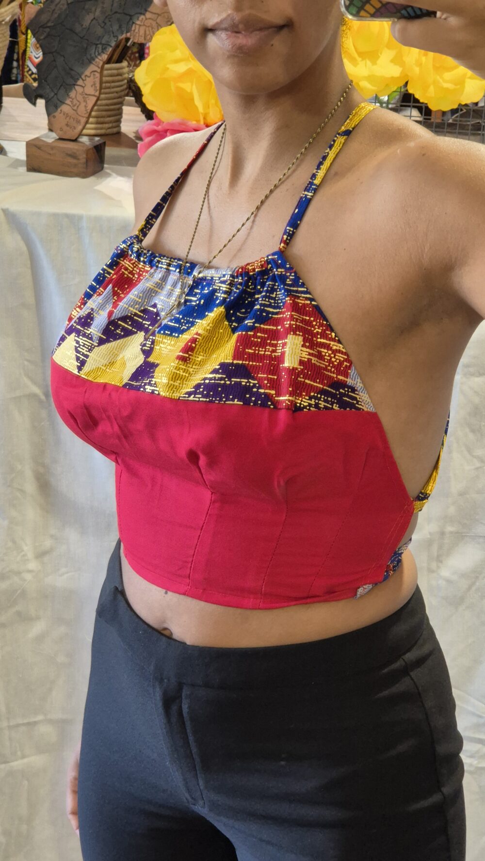 Senia red backless top - Image 2