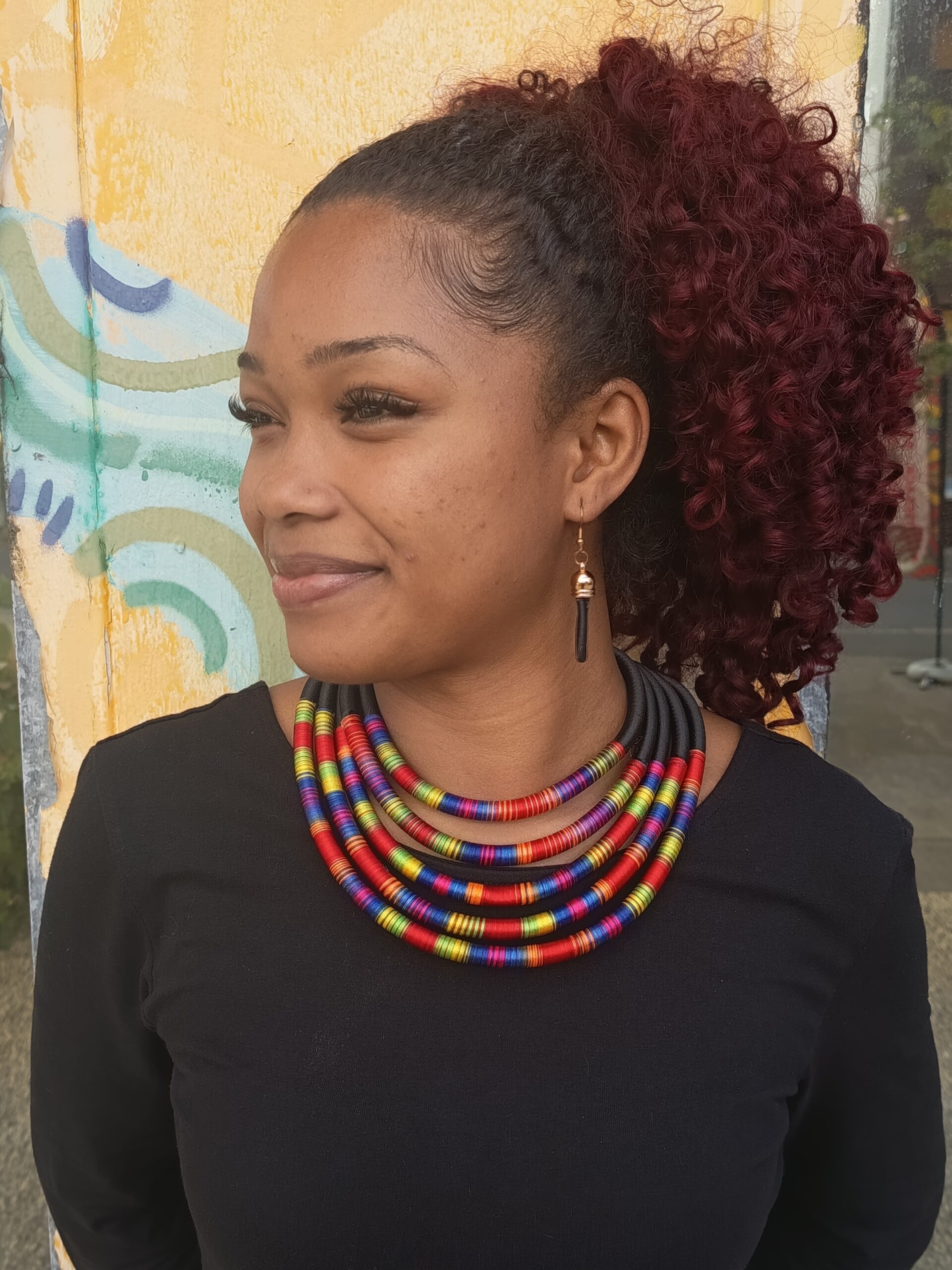 Yoruba earrings and necklace set - Image 2