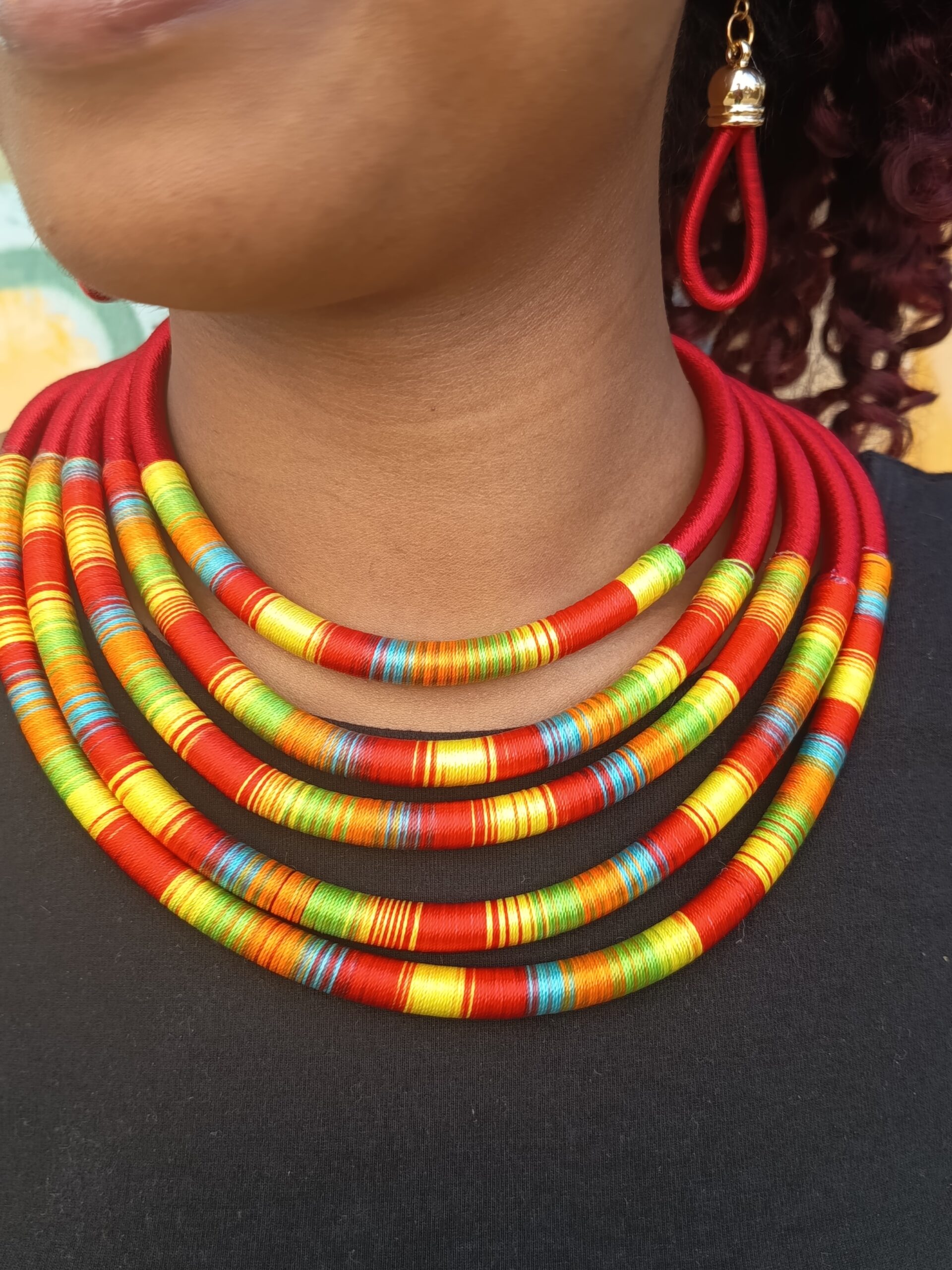 Yoruba earrings and necklace set - Image 8