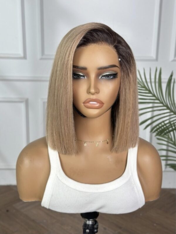 Straight Ash Blonde 10 inch Mini Lace Wig
