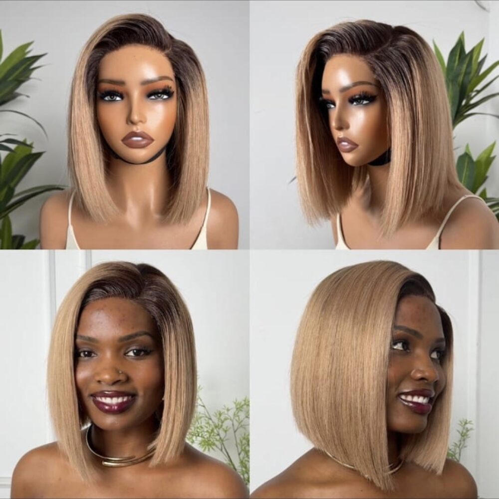 Straight Ash Blonde 10 inch Mini Lace Wig - Image 2